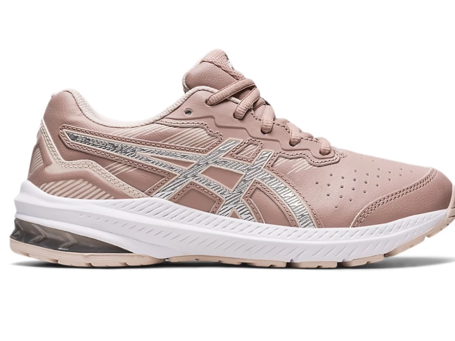 ASICS GT-1000 Kids' Running Shoes - Synthetic Leather - Fawn/Pure Silver - 2 GS