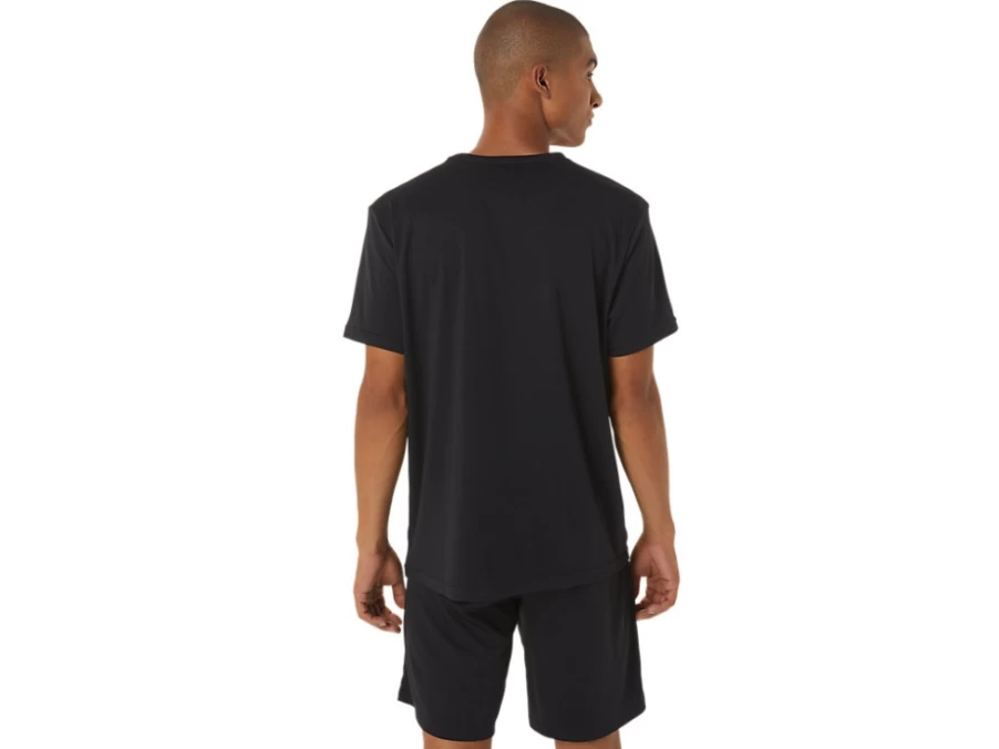 ASICS Men's Hex Graphic Dry Performance Short Sleeve T-Shirt in Black/White