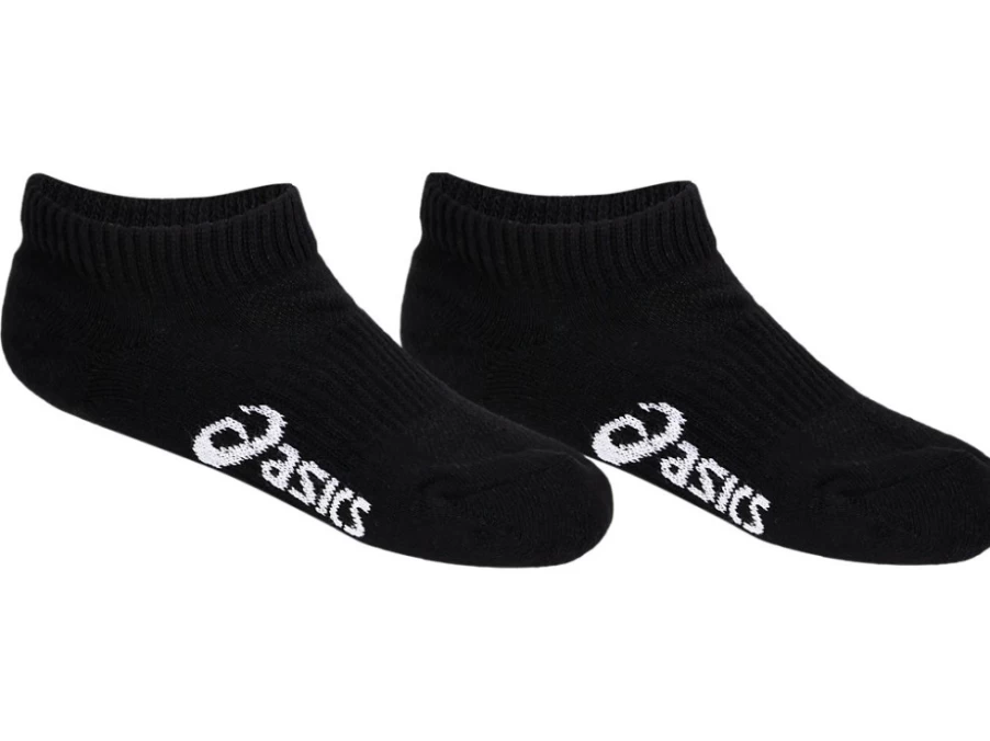 ASICS Kids Pace Low Solid Socks 2-Pack - Performance Black Athletic Socks for Children
