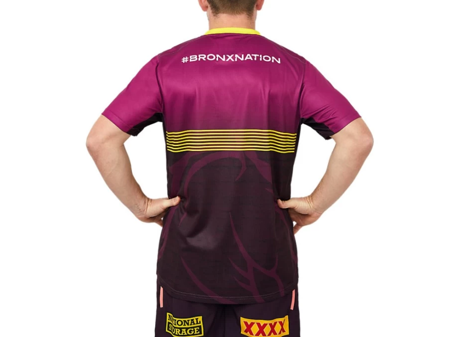 ASICS Men's Brisbane Broncos Replica Run Out Tee - Deep Mars