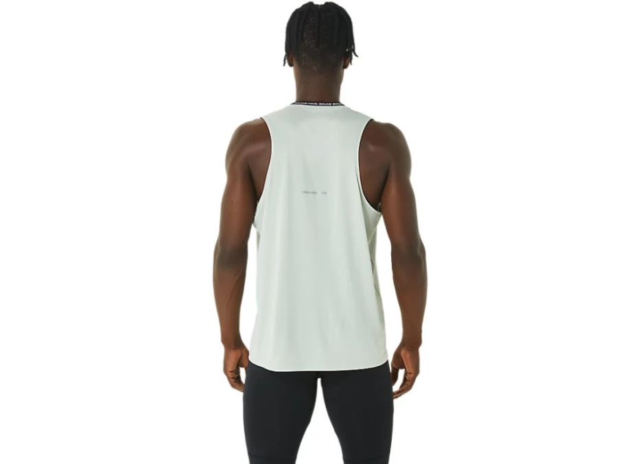 ASICS Men's Race Singlet - Performance Black/Light Sage Running Top