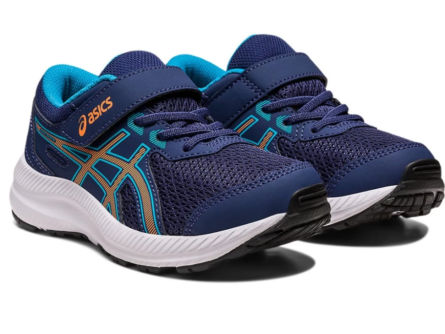 ASICS Kids' Contend 8 Ps Sneakers in Indigo Blue/Sun Peach - Lightweight Running Shoes for Children