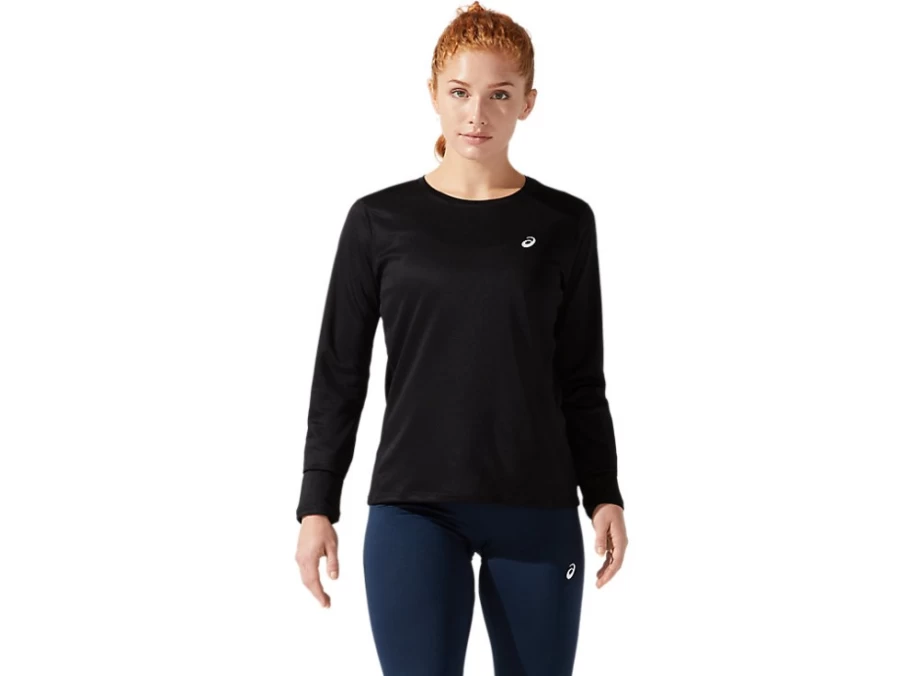 ASICS Women's Performance Black Silver Long Sleeve Top