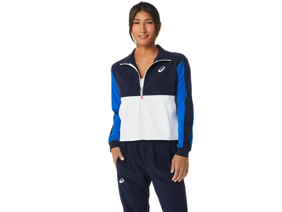 ASICS Women's Midnight/Tuna Blue Match Jacket - Lightweight Running & Training Windbreaker