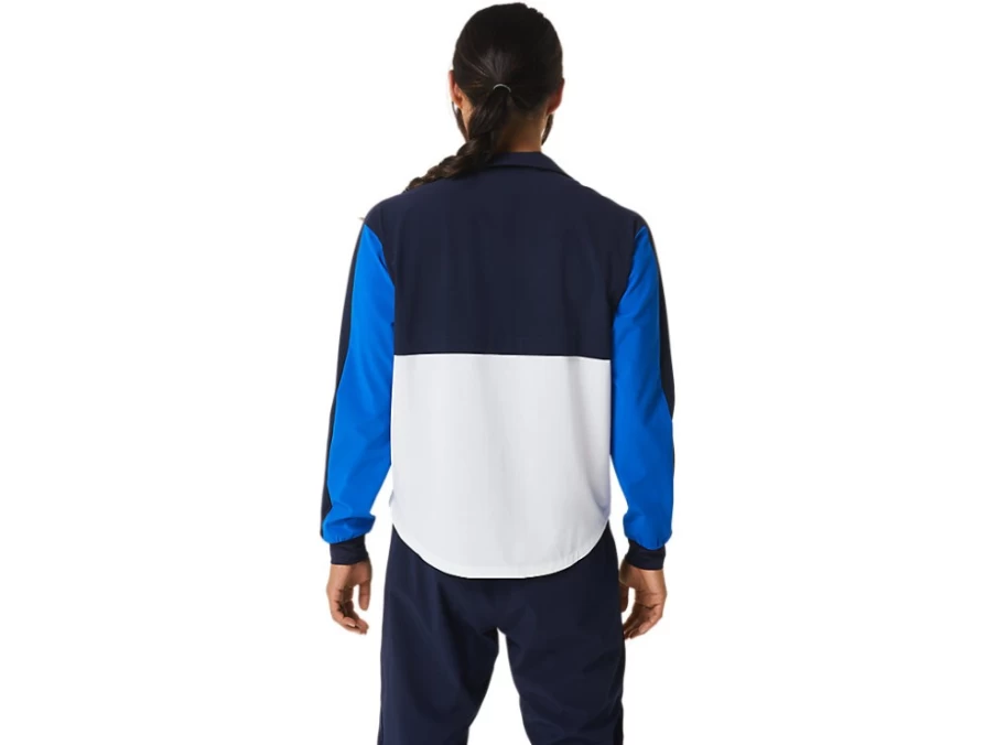 ASICS Women's Midnight/Tuna Blue Match Jacket - Lightweight Running & Training Windbreaker