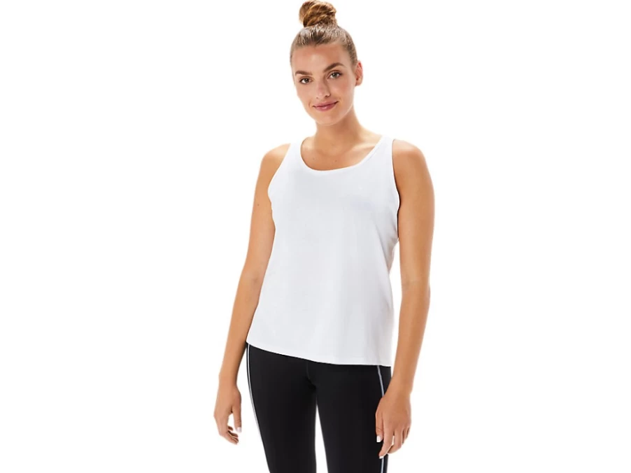 ASICS Women's Training Core Tank Top - Brilliant White for Fitness & Workouts