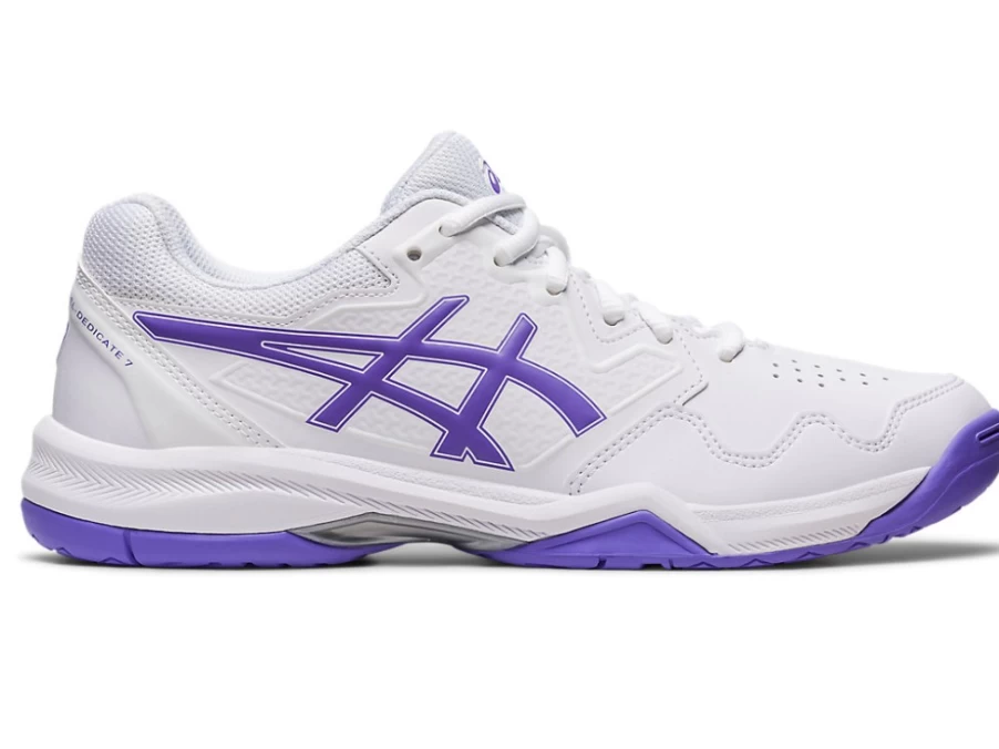 ASICS Women's Gel-Dedicate 7 Hardcourt Tennis Shoes - White/Amethyst
