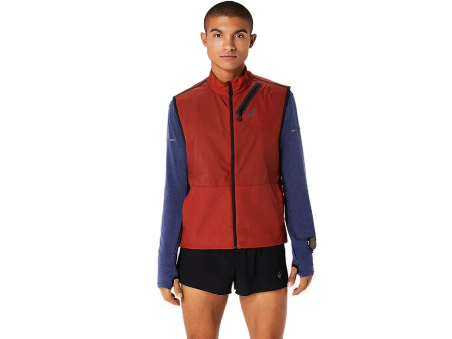 ASICS Men's Metarun Packable Vest in Spice Latte - Lightweight & Portable Running Jacket