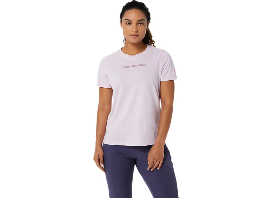 ASICS Women's Barely Rose Logo Graphic Tee - Stylish Casual T-Shirt