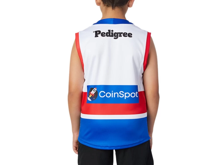 ASICS Kids Western Bulldogs Replica Clash Guernsey - Brilliant White Short Sleeved Youth Jersey