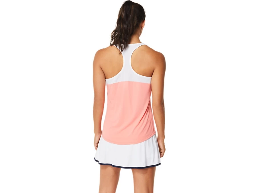 ASICS Women's Court Tank Top - Guava/Brilliant White Tennis Apparel