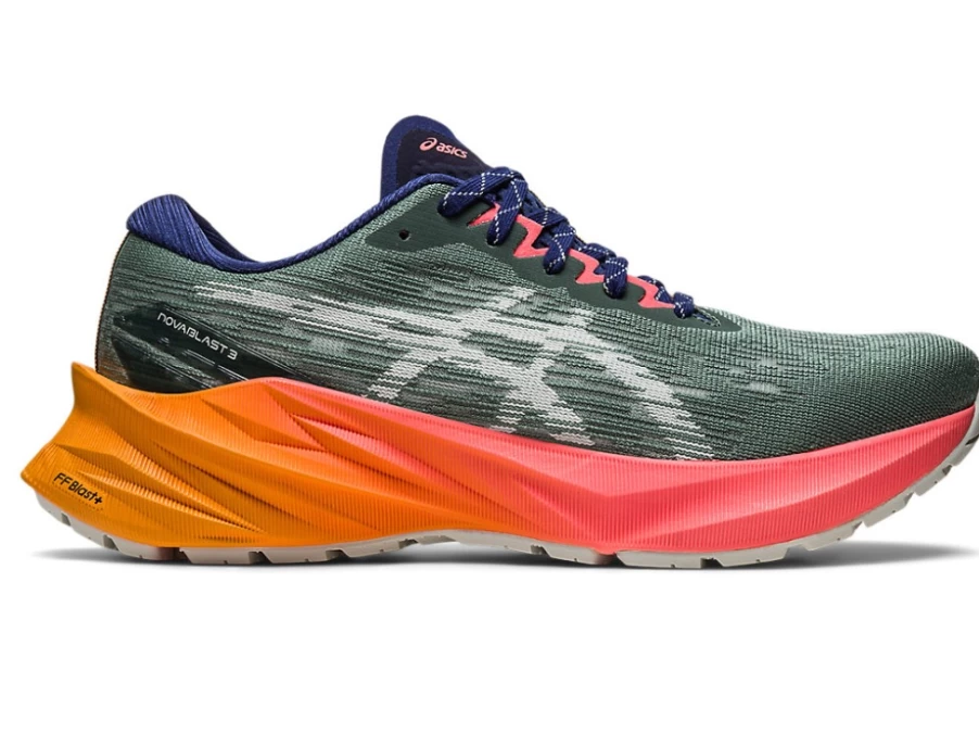 ASICS Women's Novablast 3 TR Running Shoes in Nature Bathing/Papaya
