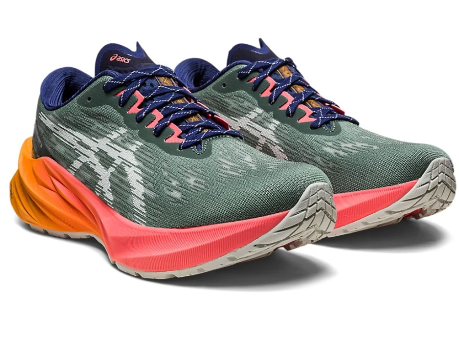ASICS Women's Novablast 3 TR Running Shoes in Nature Bathing/Papaya