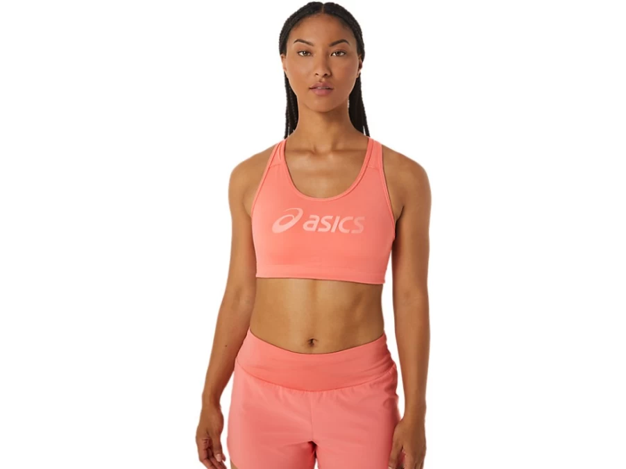 ASICS Women's Padded Sports Bra - Papaya/Guava Color for Comfort & Support