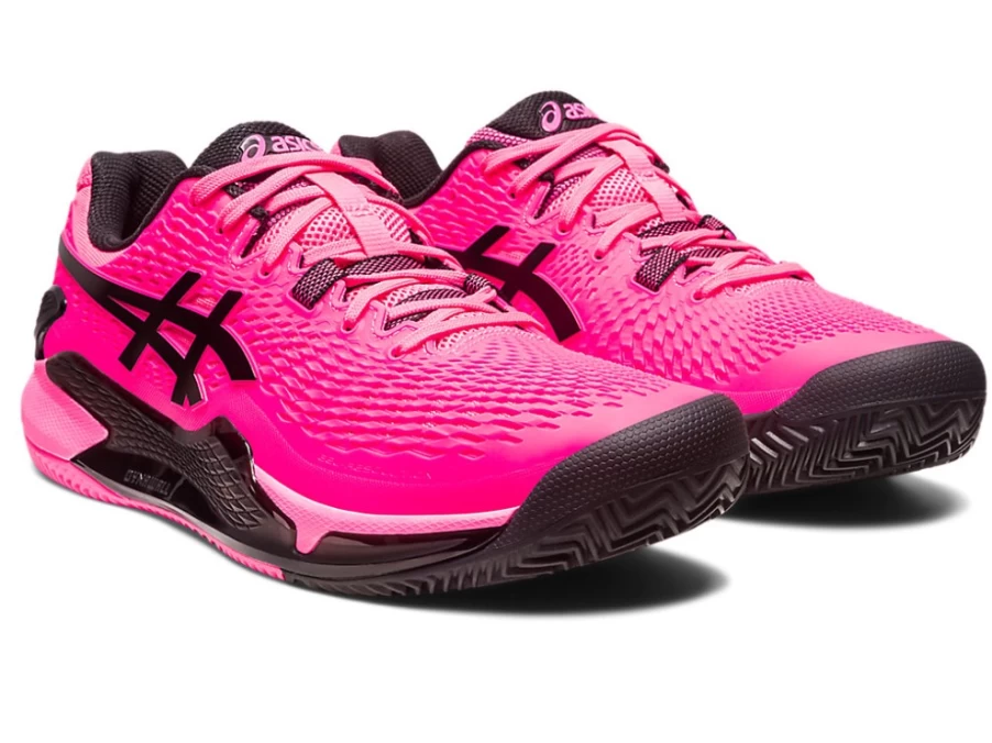 ASICS Gel-Resolution 9 Men's Tennis Shoes - Hot Pink/Black, Herringbone Outsole for Superior Traction
