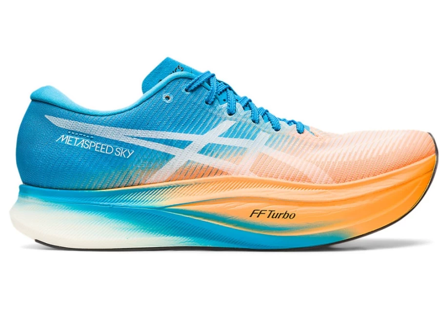 ASICS Metaspeed Sky+ Running Shoes for Men - Orange Pop/Island Blue