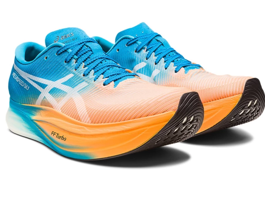 ASICS Metaspeed Sky+ Running Shoes for Men - Orange Pop/Island Blue