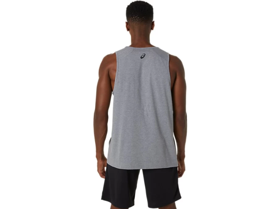 ASICS Men's Metropolis Heather Hex Graphic Cotton Blend Tank Top