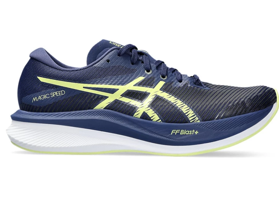 ASICS Women's Magic Speed 3 Running Shoes - Deep Ocean/Glow Yellow - Lightweight & Responsive