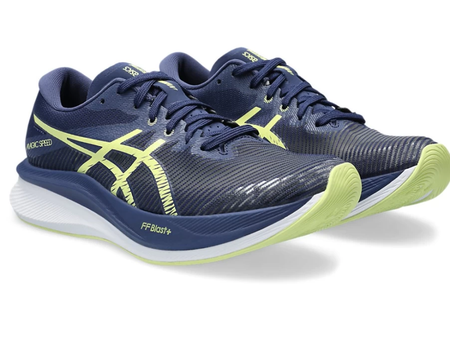 ASICS Women's Magic Speed 3 Running Shoes - Deep Ocean/Glow Yellow - Lightweight & Responsive
