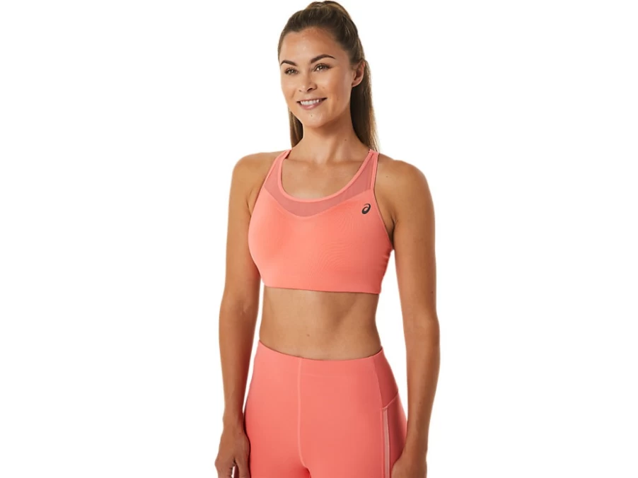 ASICS Women's Accelerate Bra in Papaya - Supportive Sports Bra for Running & Training