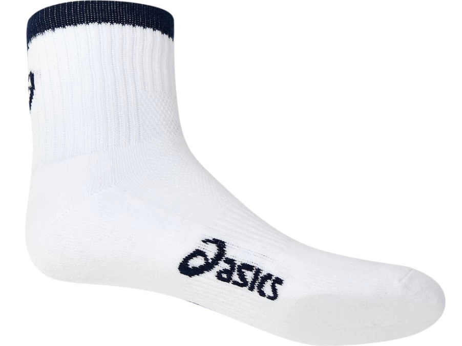 ASICS Men's Pace Quarter Socks - Brilliant White/Peacoat Athletic Running Socks