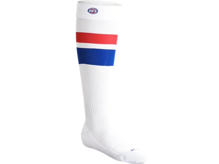 ASICS Mens Western Bulldogs Replica Clash Socks - Brilliant White