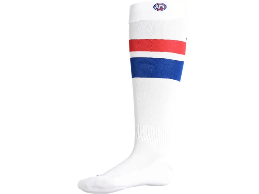 ASICS Mens Western Bulldogs Replica Clash Socks - Brilliant White