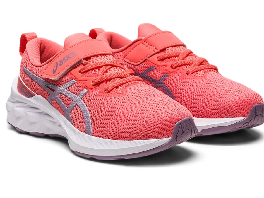 ASICS Kids Novablast 2 PS Running Shoes in Papaya/Dusk Violet