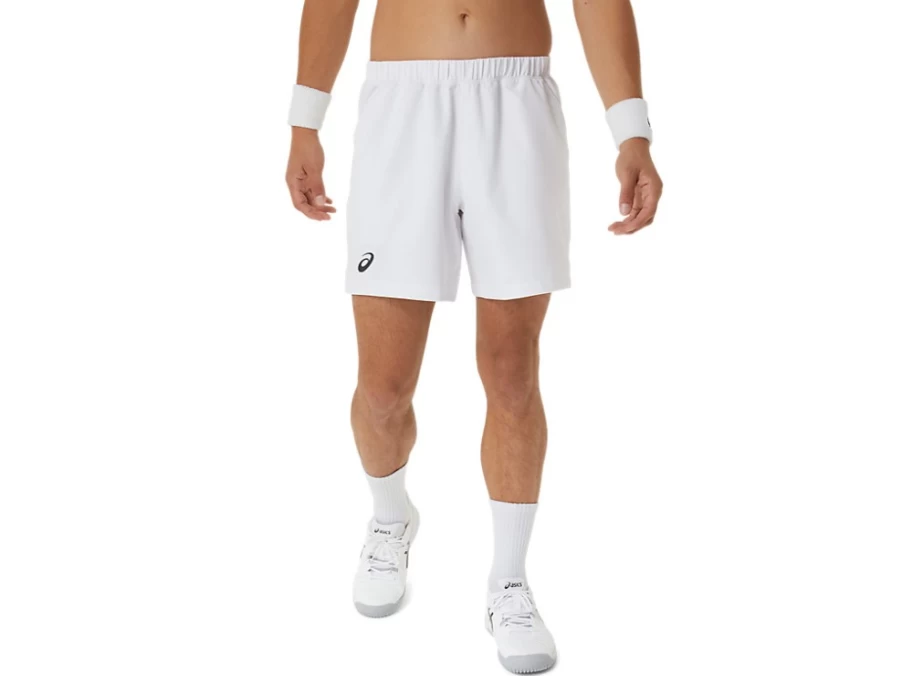 ASICS Men's Court 7 Inch Shorts in Brilliant White - Lightweight Tennis & Training Shorts