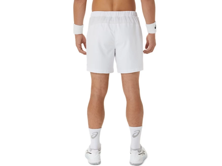 ASICS Men's Court 7 Inch Shorts in Brilliant White - Lightweight Tennis & Training Shorts