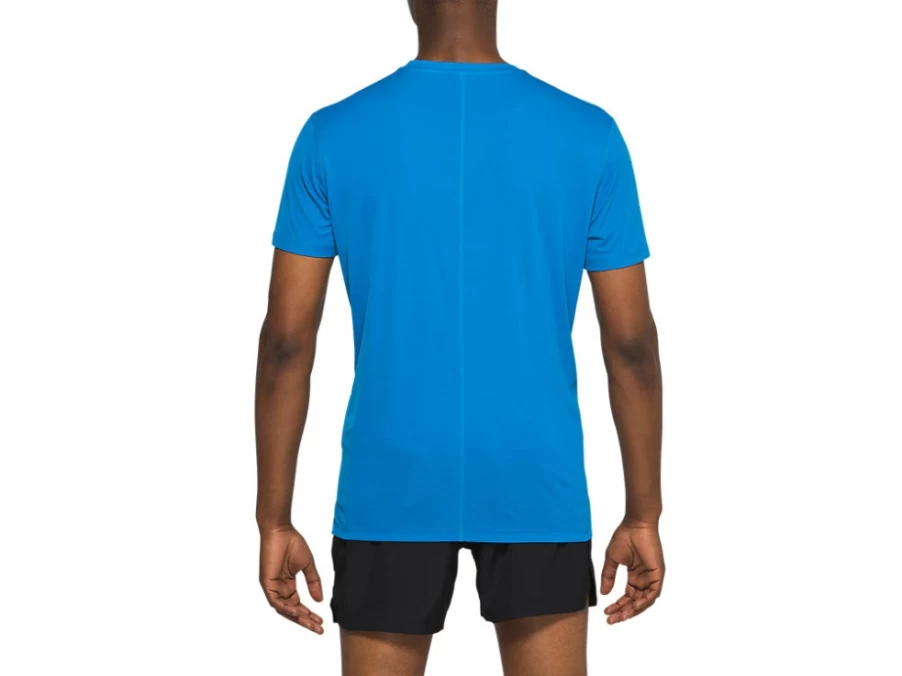 ASICS Men's Silver Short Sleeve Top in Asics Blue