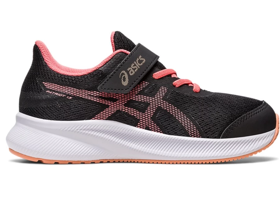 ASICS Kids Patriot 13 PS Sneakers in Black/Papaya - Lightweight Running Shoes for Children