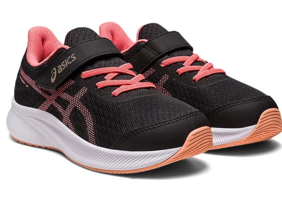 ASICS Kids Patriot 13 PS Sneakers in Black/Papaya - Lightweight Running Shoes for Children