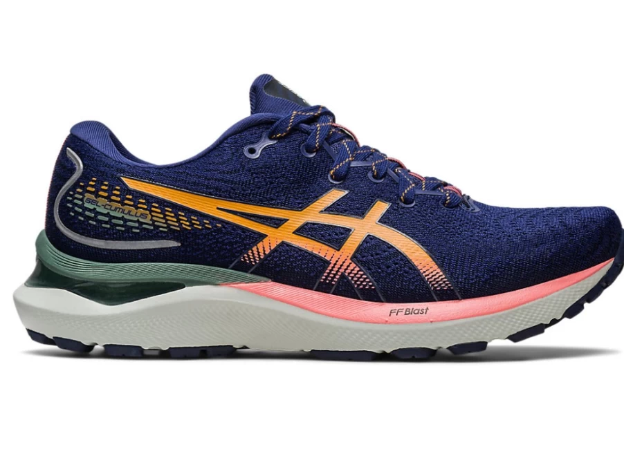 ASICS Women's Gel-Cumulus 24 Running Shoes in Nature Bathing/Papaya Color