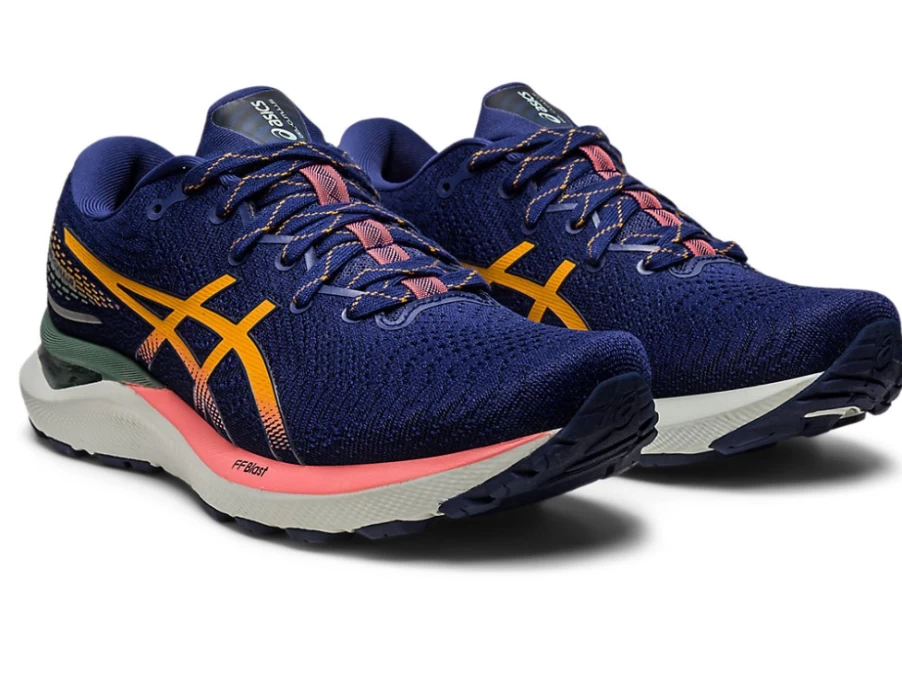 ASICS Women's Gel-Cumulus 24 Running Shoes in Nature Bathing/Papaya Color