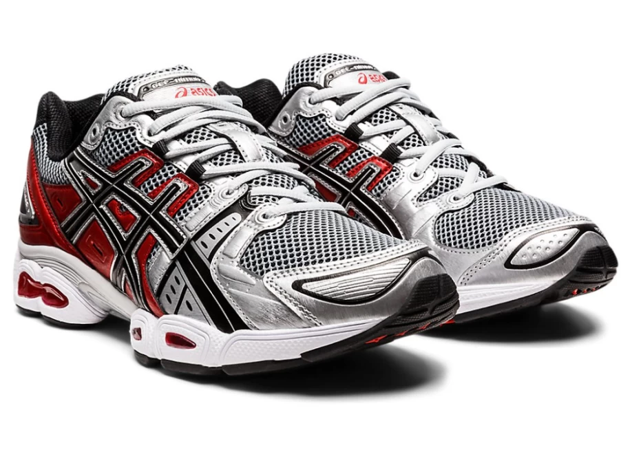ASICS Gel-Nimbus 9 Men's Running Shoes - Pure Silver/Classic Red