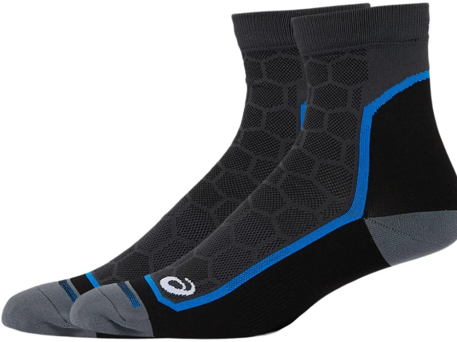 ASICS Men's Road Quarter Socks in Performance Black for Running & Athletic Performance