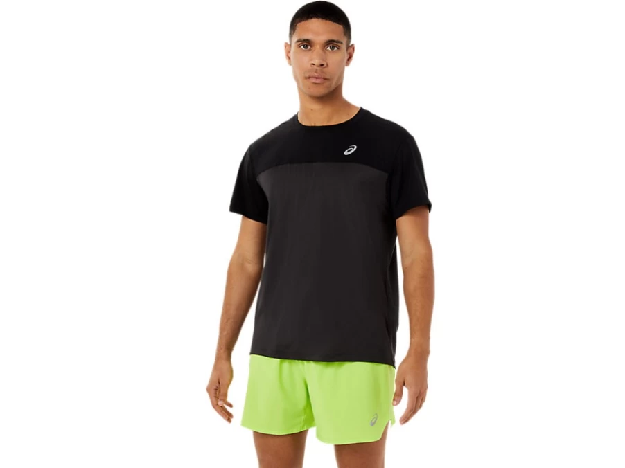 ASICS Men's Race Short Sleeve Top - Performance Black/Graphite Grey Running Shirt