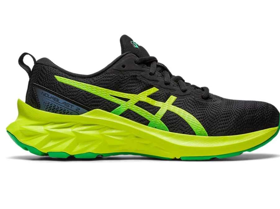 ASICS Kids Novablast 2 GS Running Shoes - Black/Lime Zest