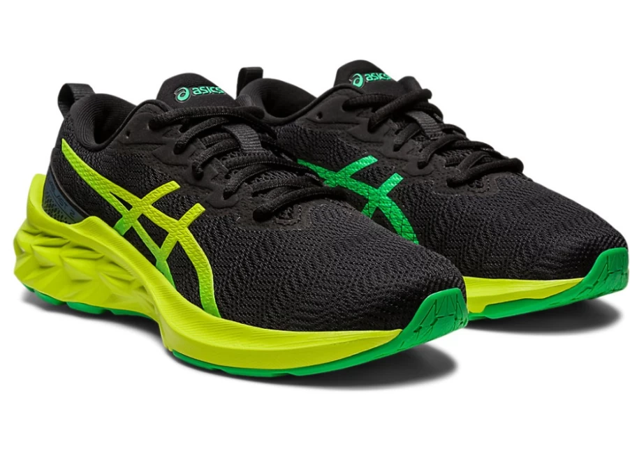 ASICS Kids Novablast 2 GS Running Shoes - Black/Lime Zest