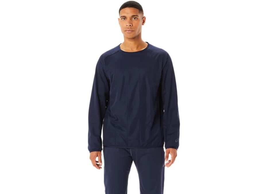 ASICS Men's Active Warmth Crew Top - Midnight Blue Performance Shirt