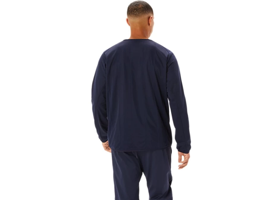 ASICS Men's Active Warmth Crew Top - Midnight Blue Performance Shirt