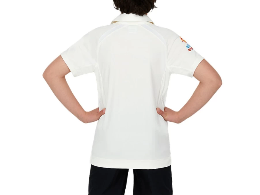 ASICS Kids Cricket Australia Replica Test Shirt - Cream Youth Jersey