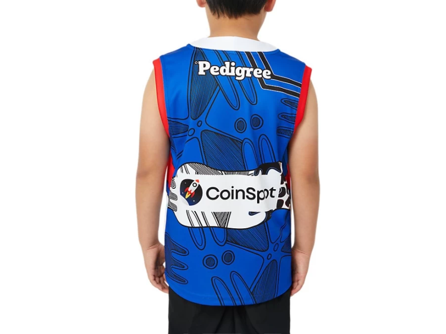 ASICS Electric Blue Western Bulldogs Indigenous Kids Guernsey - Youth AFL Jersey