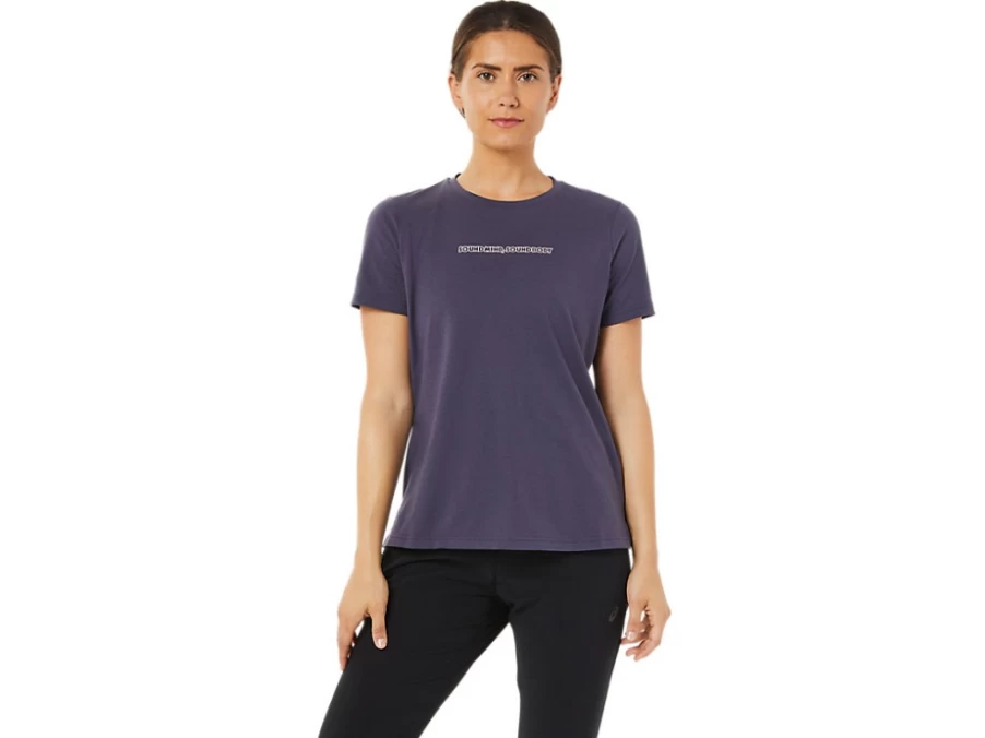 ASICS Women's Indigo Fog Logo Graphic Tee - Stylish Casual T-Shirt