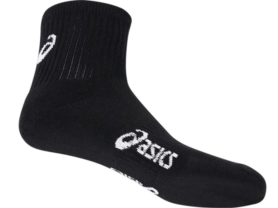 ASICS Men's Pace Quarter Socks in Triple Black - Lightweight Running Athletic Socks