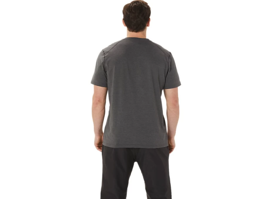 ASICS Men's Obsidian Grey Heather Print Short Sleeve T-Shirt