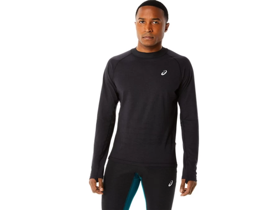 ASICS Men's Winter Run Long Sleeve Top in Performance Black for Cold Weather Training