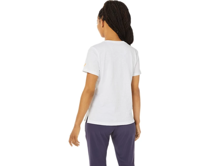 ASICS Women's Brilliant White Logo Graphic Tee - Casual Short Sleeve T-Shirt